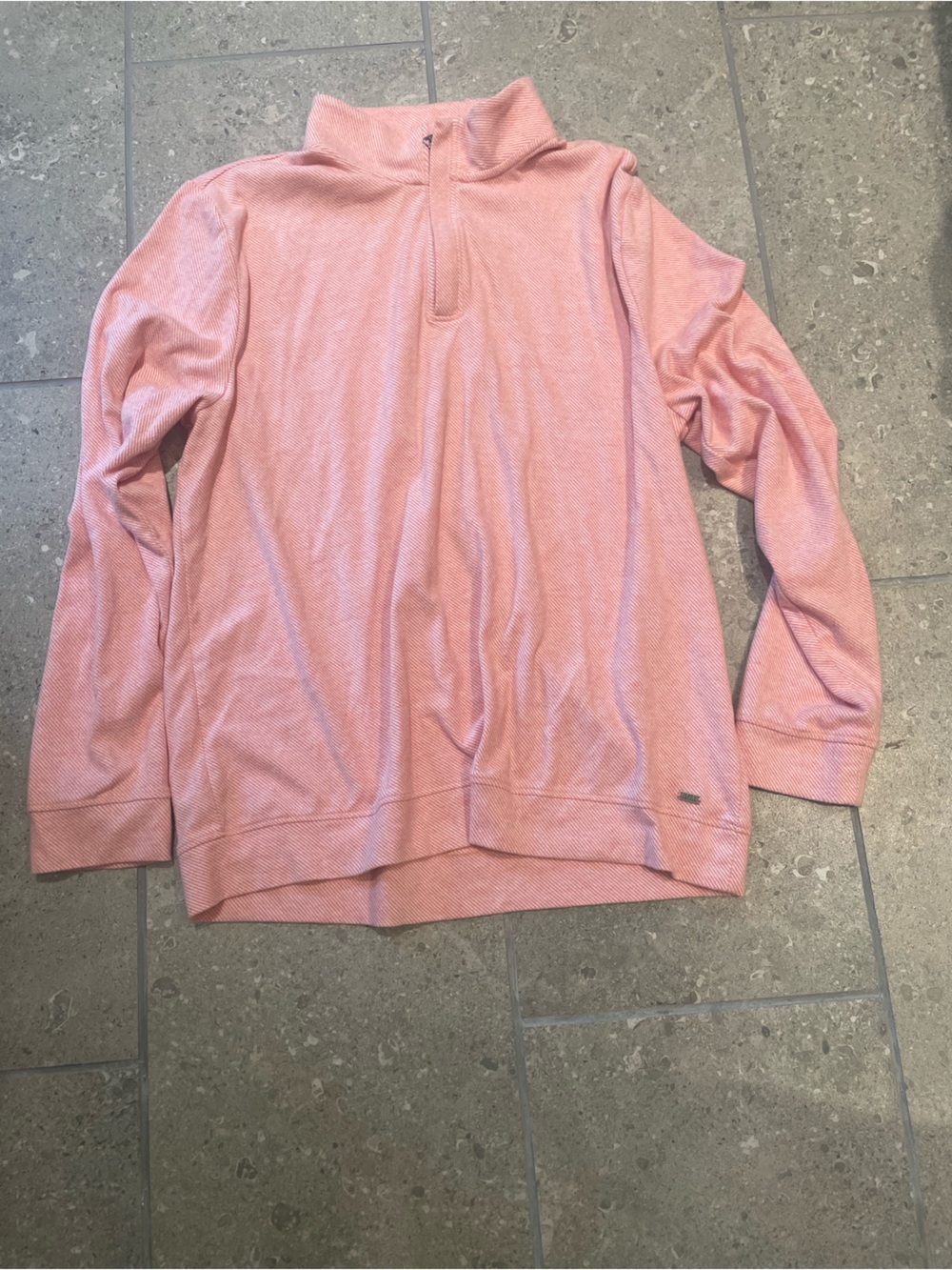Flag & Anthem Men’s XL Pink/stripe 1/4 Zip Mock Neck Long Sleeve Pullover